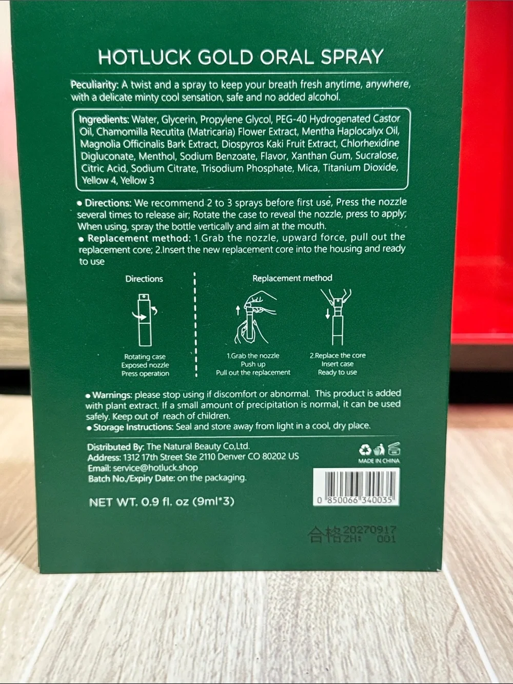 Gold Oral Spray – Green Refreshing Oral Care